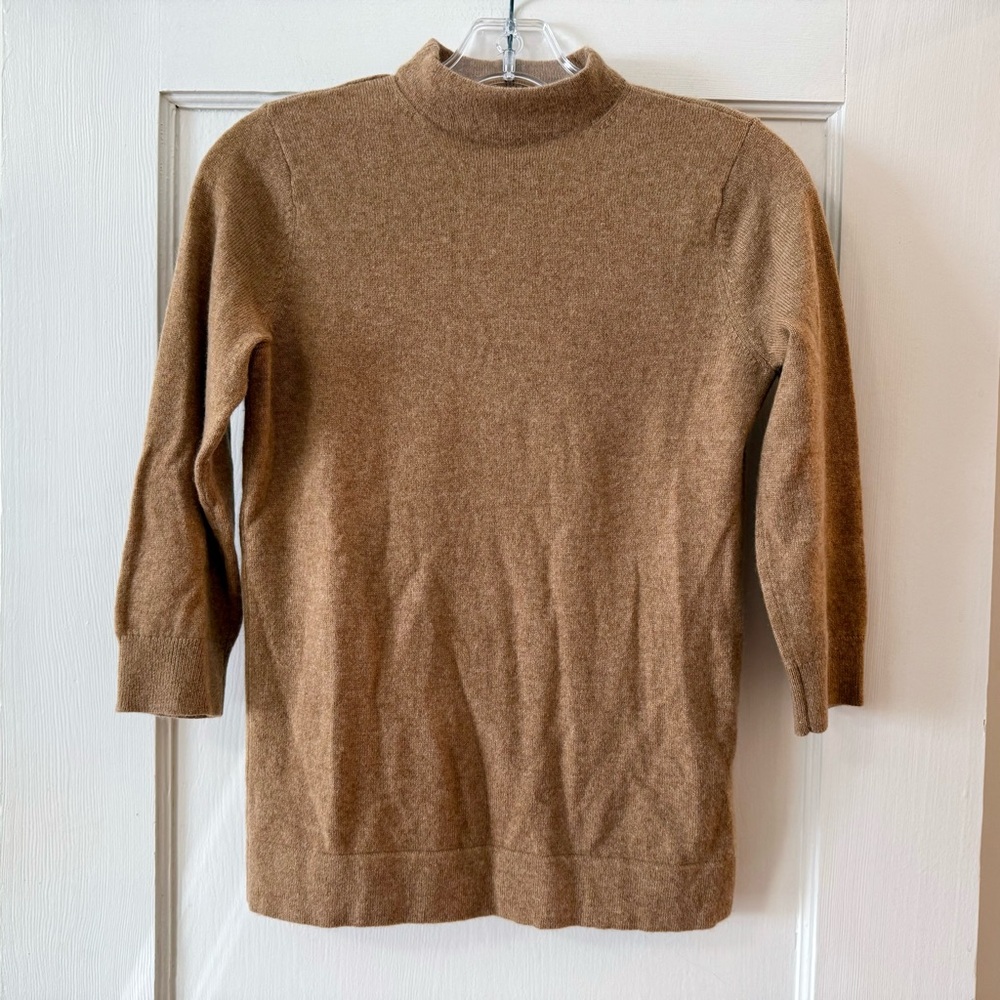 Club Monaco | Camel Brown Cashmere Mock-Neck Sweater - Sz XS